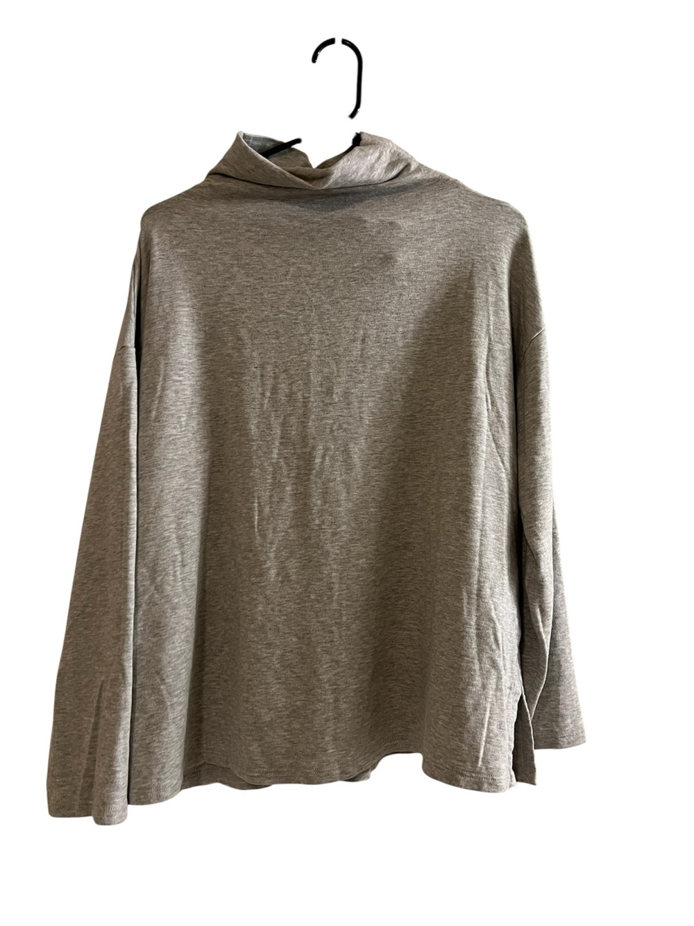 Eileen Fisher Gray Long-Sleeve Lightweight Turtleneck Tee